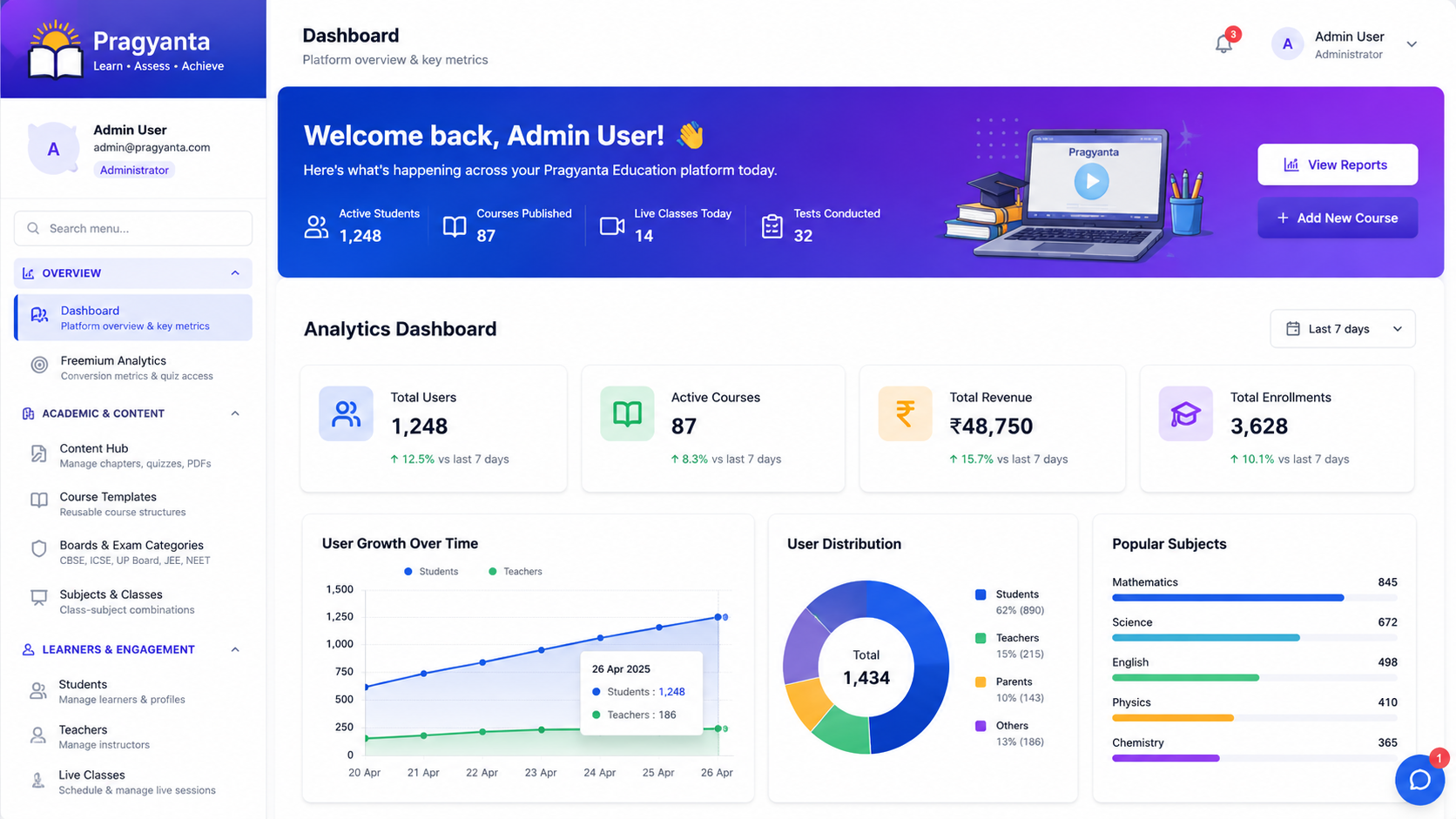 Pragyanta — our live LMS platform