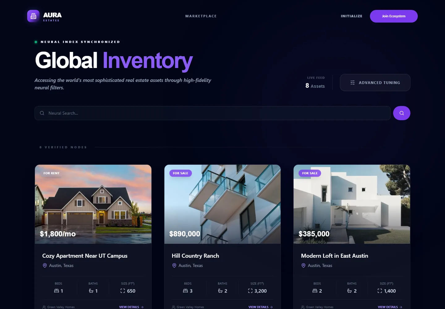 Aura Estates — global inventory