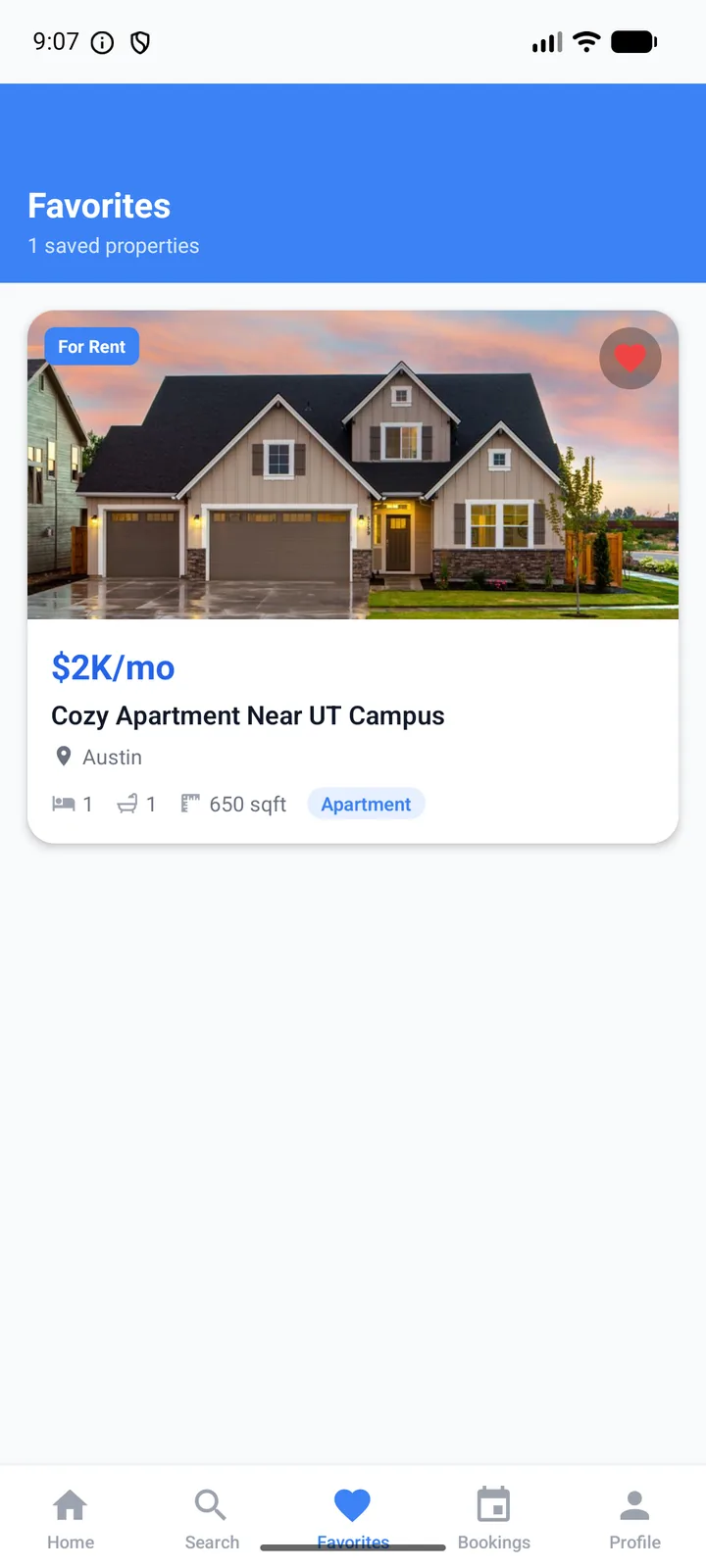 Aura Estates — saved favourites