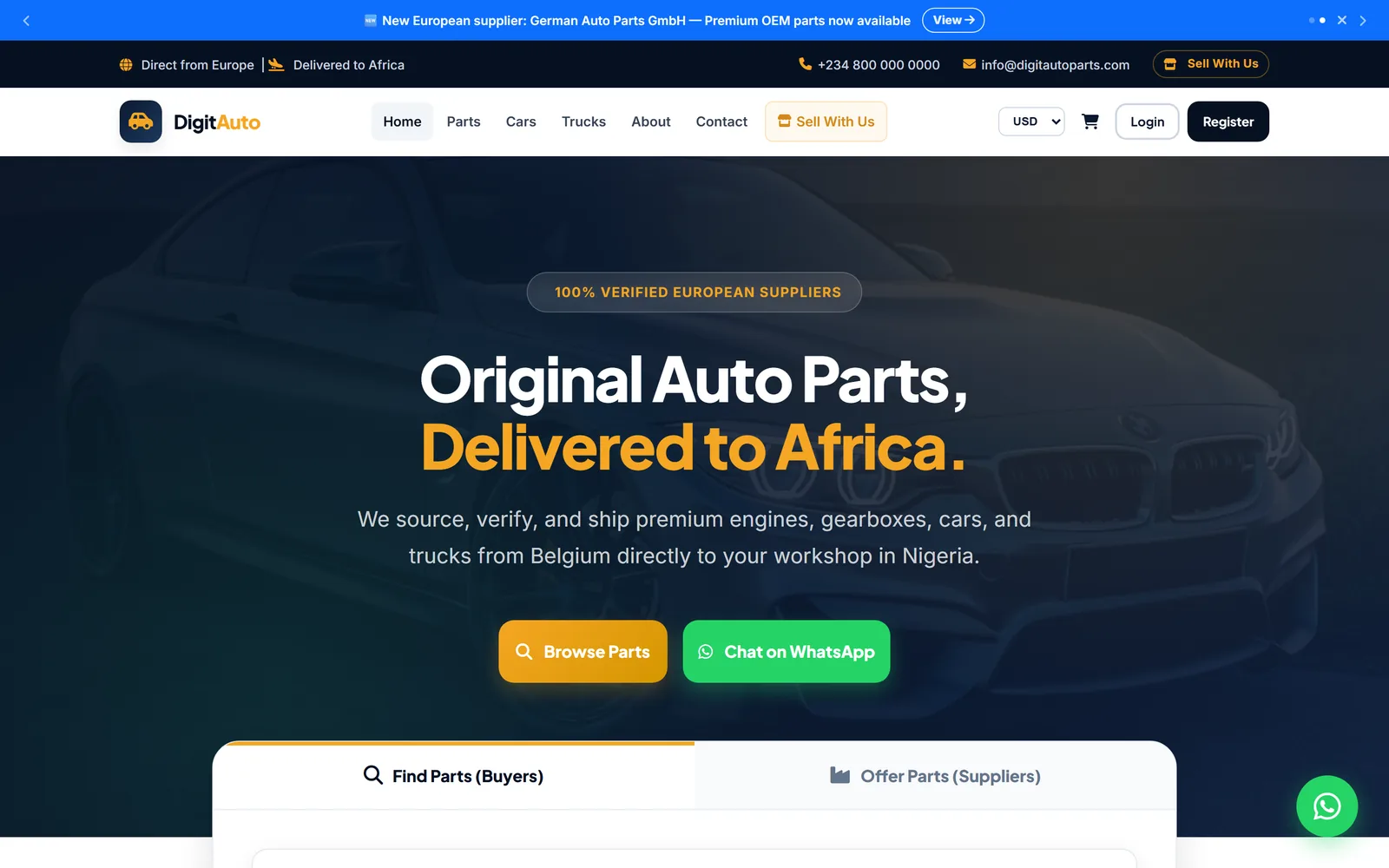 DigiParts — marketplace home