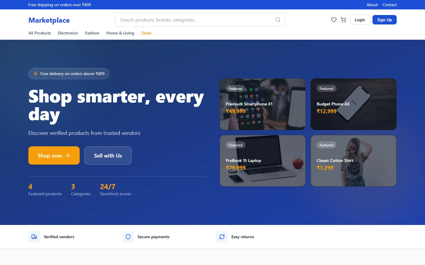 MultiVend — marketplace home