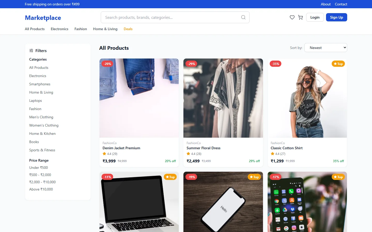 MultiVend — catalogue and search