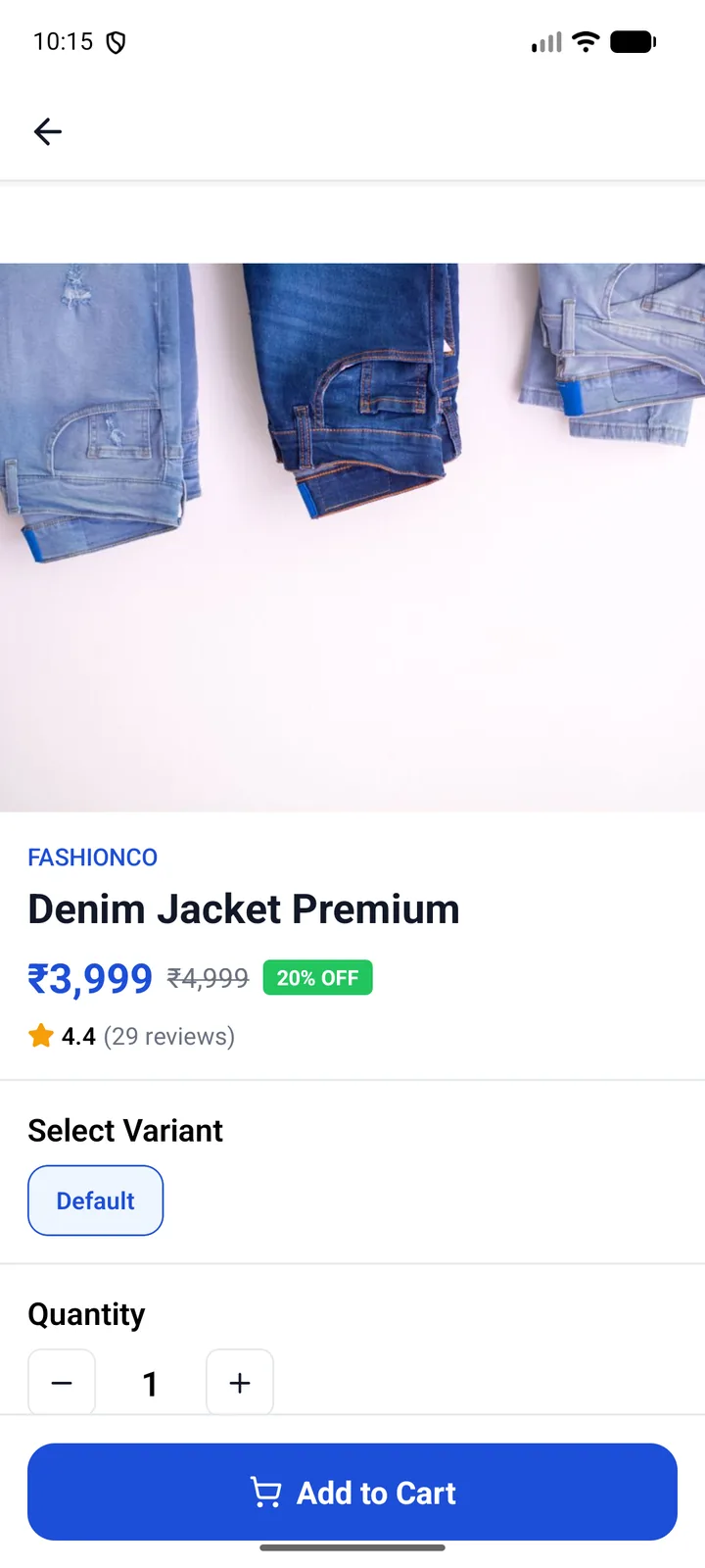 MultiVend — Native app — product detail, mobile capture