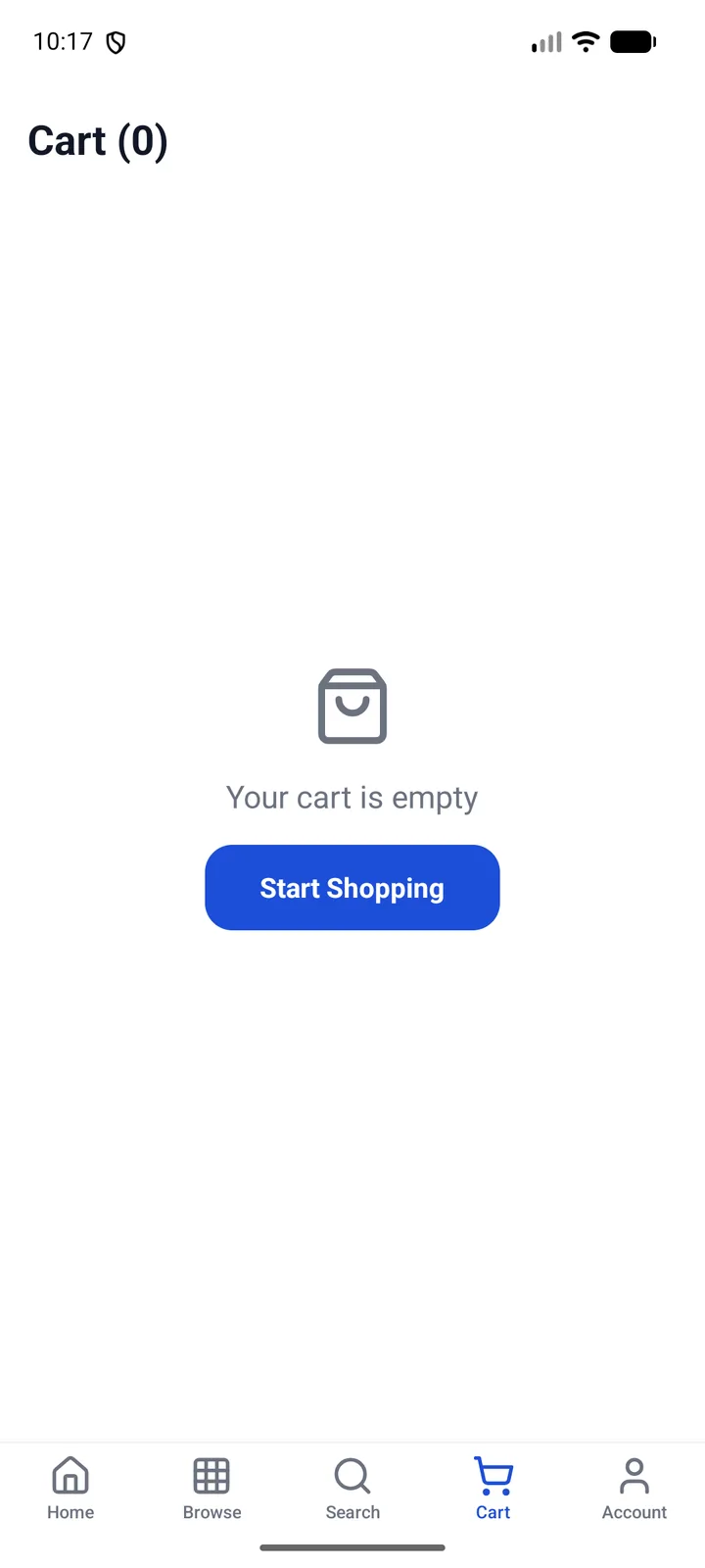 MultiVend — native app cart