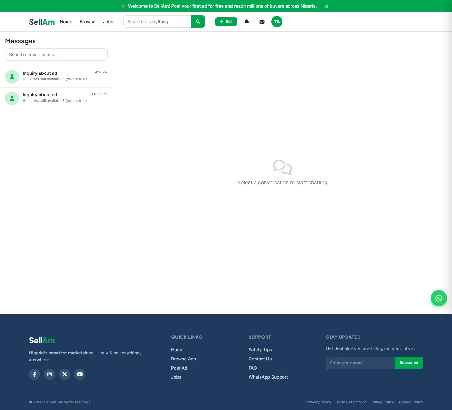 SellAm — Messaging, desktop capture